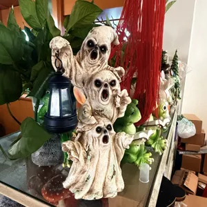 Halloween Geist Laterne Kunstharz Figur gruselige Hof Rasen Outdoor Deko Requisite