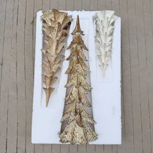 Resin Christmas tree set of 3 decorative ornaments for tabletop holiday home decor.