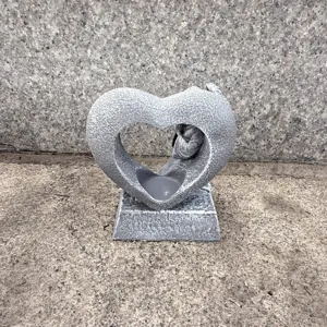 Resin Angel Kneeling Praying Hollow Heart Tealight Candle Holder Memorial Garden Decor