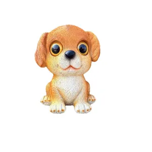 Cute resin puppy figurine sitting ornament for home garden outdoor lawn decor cute animal style.