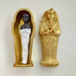 Ancient Egyptian Pharaoh Mummy Sarcophagus Figurine Resin Collectible Toy Decor