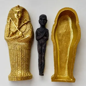 Ancient Egyptian Pharaoh Mummy Coffin Figurine Miniature Statue Home Decor Collectible