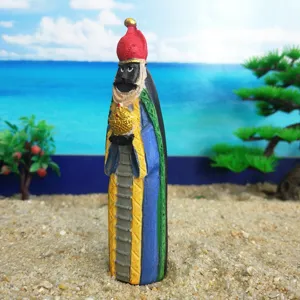 Resin psychological sand tray figurine toy, black king figure ornament for sandplay therapy.