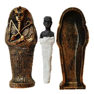 Egyptian Pharaoh Mummy Figurine Sarcophagus Resin Craft Magic Prop Collectible Decor