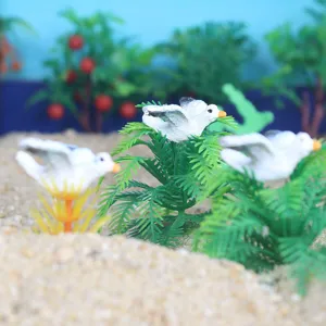 Miniature bird figurines sand tray toys plastic pigeon seagulls micro landscape decoration.