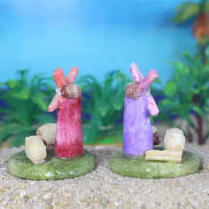 Miniature windmill sheep figurine detail view for succulent garden decor and sand play.