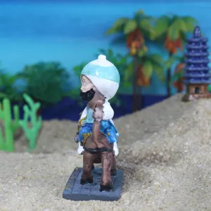 Detailed view of Afanti riding a donkey figurine, perfect psychological sandbox toy accessory.
