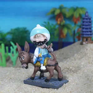 Nasreddin Hodja riding donkey figurine sand tray therapy toy miniature model ornament
