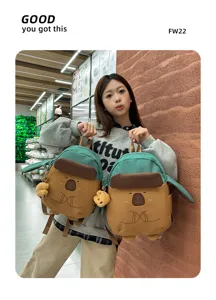 Zaino capybara di cartone animato carino per donne, elegante zaino casual da viaggio.