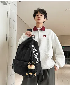 Korean style large capacity student backpack casual travel outdoor couple school bag