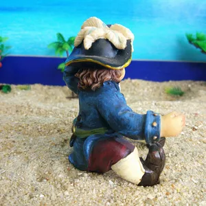Resin pirate captain figurine model sandbox therapy toy detailed side view display