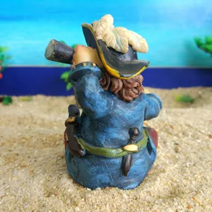 Resin pirate captain figurine model sand tray toy desktop ornament miniature pirate figure