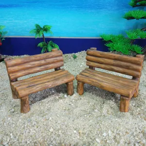 Miniature wooden log chair ornament for micro landscape decoration and photography props sandbox.