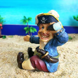 Resin pirate captain figurine miniature sand tray toy ornament desktop decor landscape model