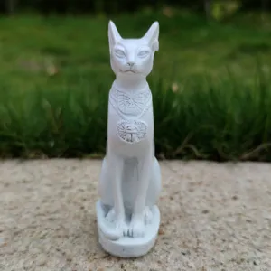 Ancient Egyptian Cat Goddess Bastet Resin Statue Figurine Ornament for Home Office Desktop Decor