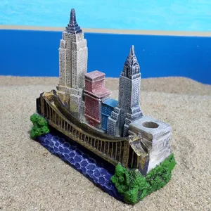 New York city architecture miniature resin ornament desktop pen holder sand tray play toy decor