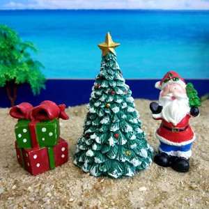 Mini Christmas tree Santa gifts resin figurines psychological sand tray toys detail display