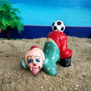 Funny clown figurine sandbox toy miniature resin clowning decor for psychological play therapy