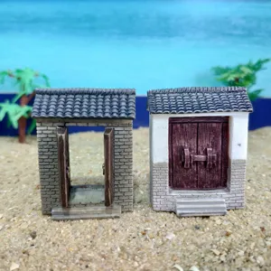 Miniature ancient Chinese style courtyard architecture building model sand tray decor micro landscape.