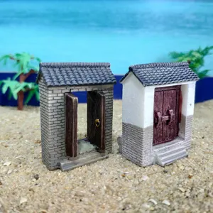 Miniature Chinese courtyard gate model sand table micro landscape bonsai DIY decor ornaments