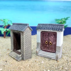 Miniature Chinese style building model detail, resin micro landscape decoration sandbox toy close up