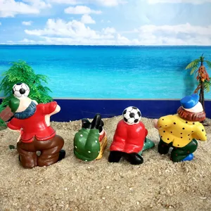 Resin clown figurines set, detailed sandplay therapy toys and desktop decorative ornaments.