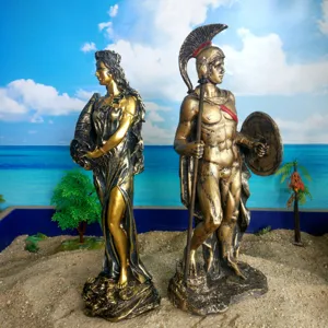 Greek Roman mythology goddess and warrior resin statues home decor craft ornaments set
