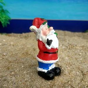 Miniature Santa Claus resin figurine for micro landscape sand play and desktop toy decoration.