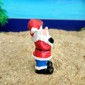 Santa Claus resin figurine detail view, micro landscape ornament for sand tray toys.