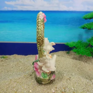 Resin dove and rose flower basket figurine sand tray toy for psychological play detail view