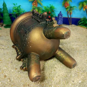 Antique bronze tripod cauldron incense burner resin ornament home decor sand play item