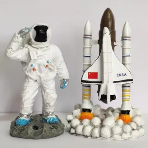 Astronaut and space shuttle resin figurine set, perfect desk ornament and sand play toy for kids.