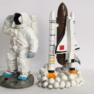 Space shuttle astronaut figurine set toys sand tray game models rocket desktop decor