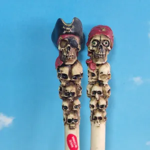 Halloween pirate skull resin craft decoration featuring multi-layered skeleton sticks