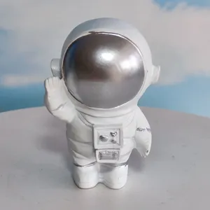 Cute mini astronaut figurine waving desktop ornament home decor birthday cake topper gift