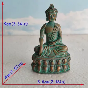 Miniature meditation Buddha resin figurine religious sculpture for sand table decor 9cm