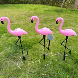 Solar flamingo garden lights outdoor waterproof LED landscape stakes for yard lawn patio decoration.
