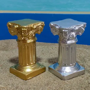 Miniatur Römische Säule Fotografie Requisiten Set, Gold und Silber Architektur Dekor für Sandkasten.