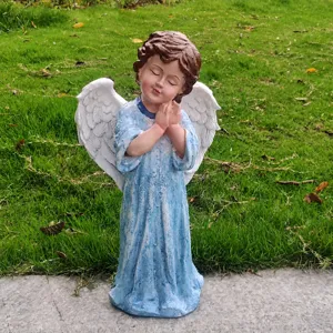 Resin garden angel statue figurine outdoor yard lawn ornament praying angel sculpture decor