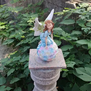 Garden fairy angel figurine resin statue yard outdoor flower pot decoration ornament sculpture
