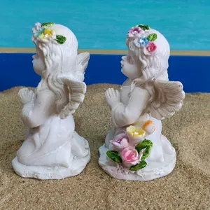Figurines d'anges vintage en résine fée prière statues pour jardin décoration accessoires photo