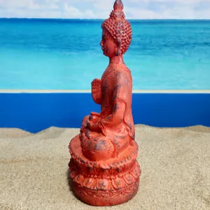 Thai Shakyamuni Buddha statue resin handicraft tabletop ornament detail side view display