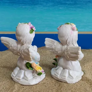 Lot de figurines d'anges fées des fleurs en résine, décoration de jardin rétro pour photos.