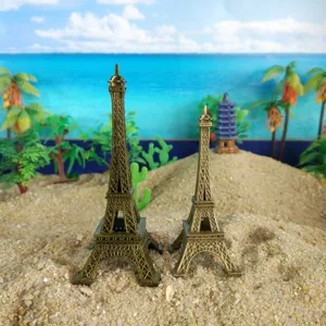 Bronzefarbene Eiffelturm Miniatur Modell Sandkasten Spielzeug Architektur Deko Figur