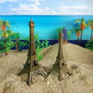 Metall Eiffelturm Miniatur Figuren Set, Vintagedeor für Sandspieltherapie und Dekoration.
