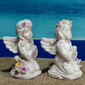 Statues figurines ange vintage résine chérubin priant décoration jardin maison bureau