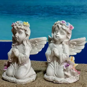 Figurines ange vintage statues resine decor de jardin de fées ornement de table maison