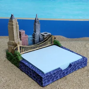 New York skyline memo pad holder resin desk organizer architectural miniature home decor