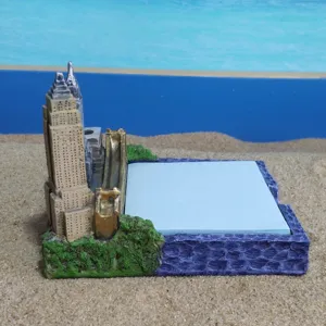 New York architecture theme sticky note holder resin desktop organizer office decor item