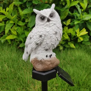Solar owl garden light outdoor waterproof LED lawn stake lamp for yard pathway decor